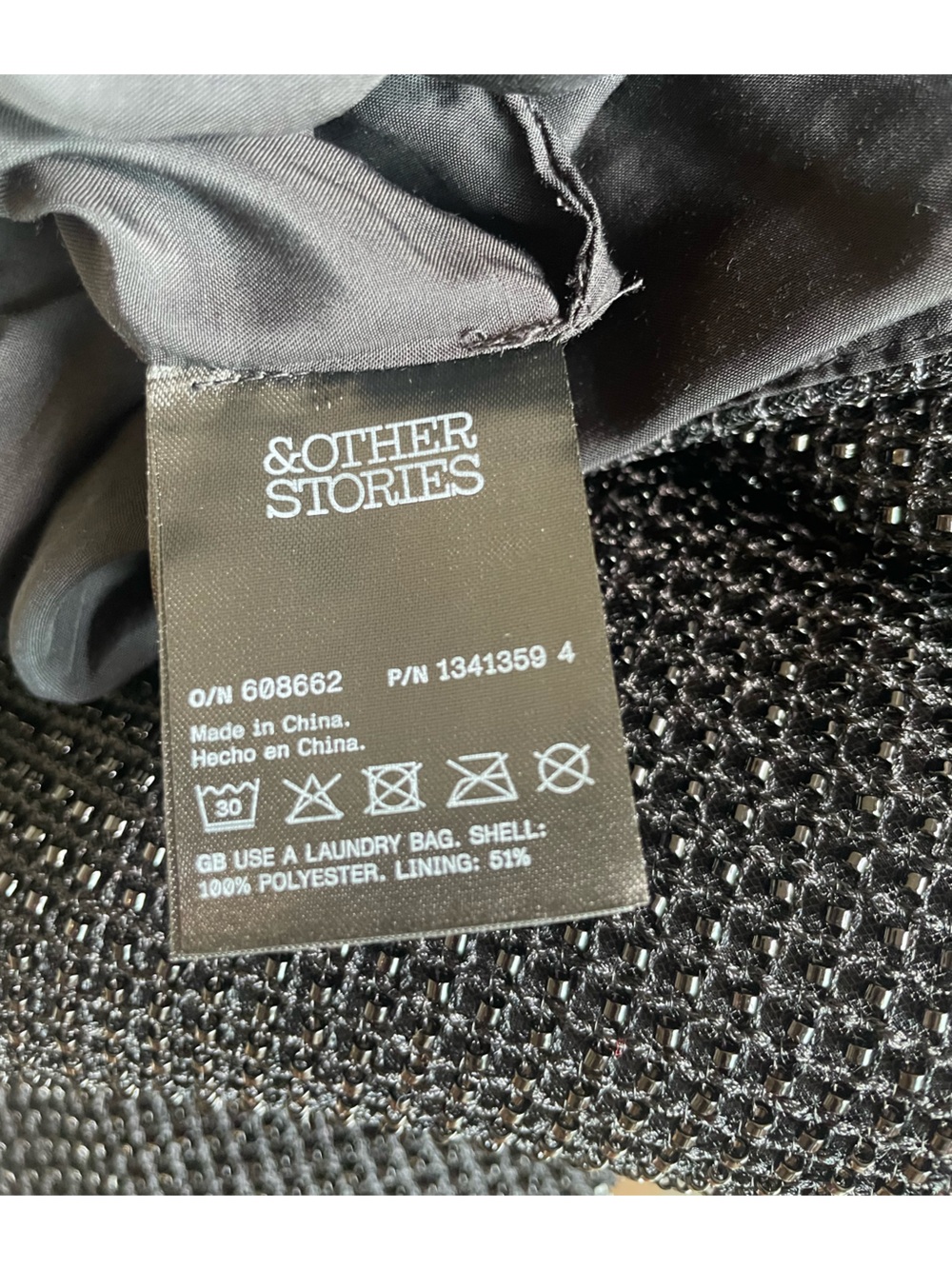 & Other Stories NWOT Beaded Blouse Black Sleeveless Turtleneck Top - Picture 4 of 7